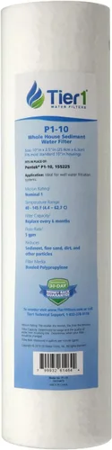 Miniatura 16 de Tier1 Cartucho de repuesto de filtro de agua de sedimentos de polipropileno hilado para toda la casa de 10 micrones, 10 pulgadas x 2.5 pulgadas
