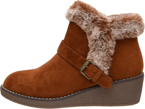 Miniatura 2 de CUSHIONAIRE Botines de cuña Rhodes para mujer + espuma viscoelástica