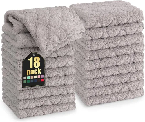 Miniatura 33 de Homaxy - Paquete de 12 trapos de cocina (10 x 10 pulgadas, morado), de terciopelo coral, supersuaves y absorbentes, de secado rápido, paño