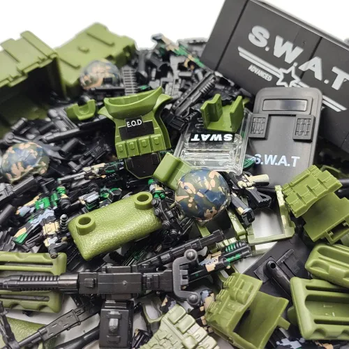 Miniatura 5 de ZHX Paquete de Armas Accesorios Militares Juguetes de Bloques de Construcción, Incluye Casco NVD Armadura Corporal Traje E.O.D Pistola de Camuflaje