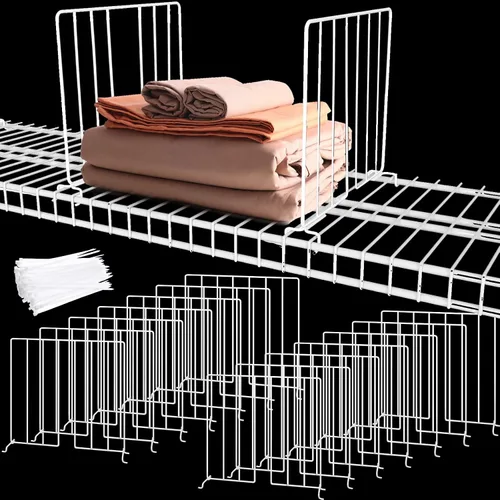 Sawysine Paquete de 20 divisores de alambre para estantes de armario, organizador vertical de 12 pulgadas para ropa, bolso, almacenamiento de