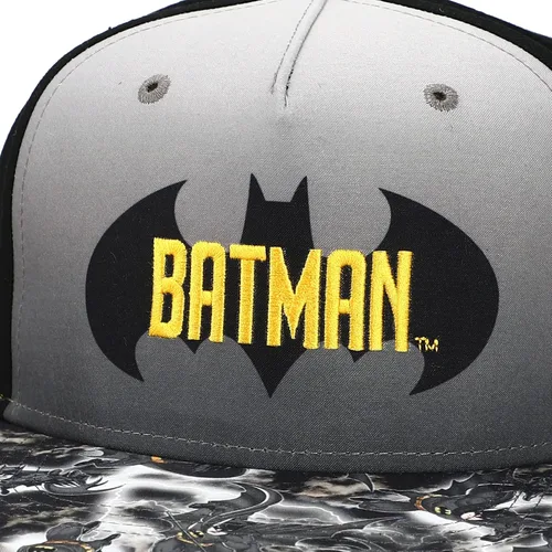 Miniatura 6 de Bioworld Batman Logo Gorra Snapback Negro y Gris para Niños, Negro, L