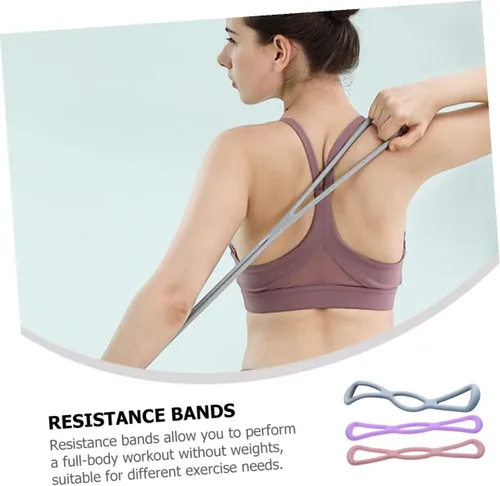 Miniatura 6 de TOYANDONA 3Pcs High Elasticity Resistance Bands Yoga Stretch Workout Straps for Full Body Strengthening Fitness Training Home Gym Pilates Back