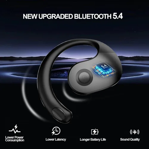 Miniatura 3 de Auriculares de oído abierto inalámbricos Bluetooth 5.4, OWS Auriculares colgantes inalámbricos con ganchos para los oídos y micrófono, IPX5