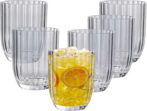 Miniatura 11 de Vasos de plástico acrílico transparente Highball Vasos de plástico reutilizables de 15 onzas (juego de 6) Apilables Vasos sin BPA