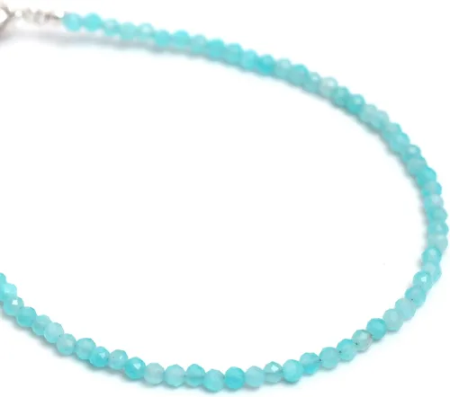 Miniatura 3 de Pulsera ajustable de plata esterlina 925 con cuentas completas para mujer, cuentas de piedras preciosas naturales, pulsera delicada, regalo