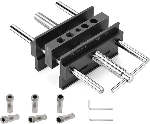 Miniatura 7 de Plantilla de clavija autocentrante para carpintería, guía de taladro de agujero de carpintería con herramienta localizadora de posicionador