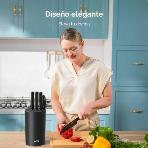 Miniatura 4 de Porta Cuchillos Universal OOU Sin Cuchillos, Soporte de Cuchillos de Cocina Redondo, Almacenamiento de Cuchillos Desmontable para Fácil Limpieza
