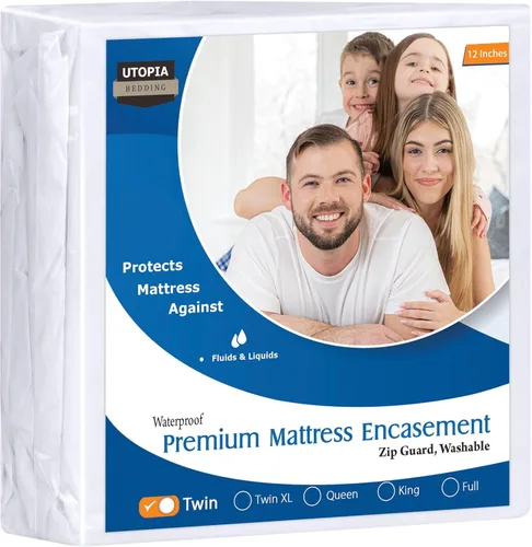 Miniatura 13 de Utopia Bedding Funda de colchón impermeable de alta calidad, protector de colchón con cremallera individual XL, 8 pulgadas de profundidad, a prueba