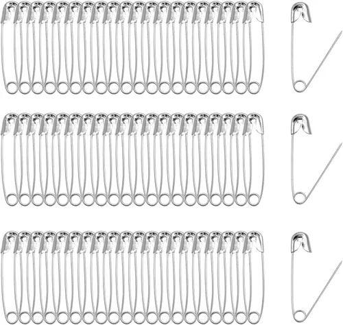 Miniatura 10 de 200 piezas de alfileres de metal plateado de 1.1 pulgadas de alta resistencia para manualidades DIY, confección de joyas, ropa para bebé, niquelado