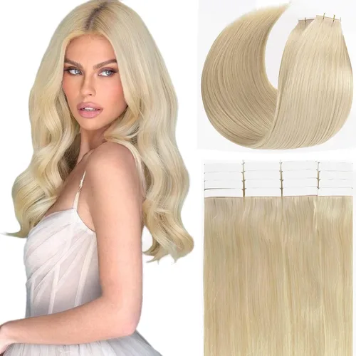 Miniatura 34 de Loxxy Extensiones adhesivas de cabello humano de 12 pulgadas, extensiones de cabello humano real color negro azabache, con cinta adhesiva de trama