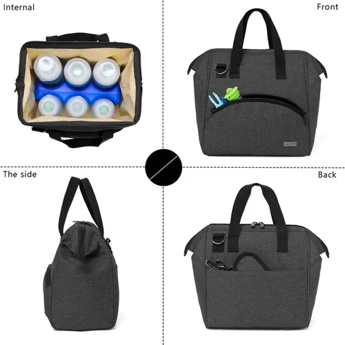 Miniatura 3 de Luxja Bolsa enfriadora de leche materna con una bolsa de hielo (se adapta a 6 botellas, hasta 9 onzas), enfriador de leche materna para biberones