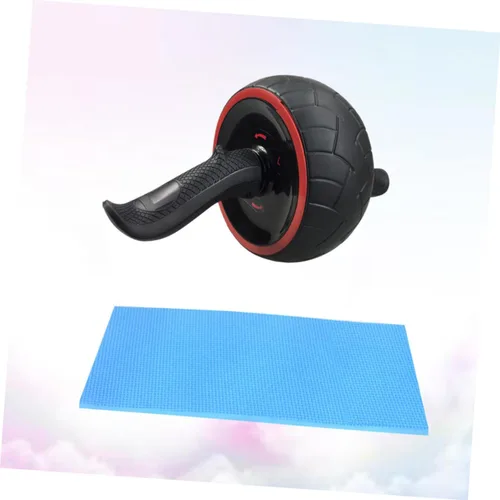 Miniatura 3 de Rueda de rodillo de goma para abdominales con alfombrilla gruesa para entrenamiento muscular silencioso y abdominal, dispositivo de fitness