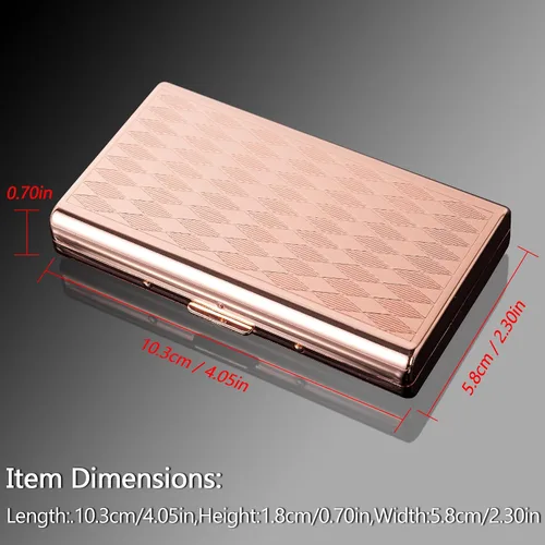 Miniatura 2 de Estuche Goshentech Retro de Metal en Forma de Rombos con Patrón Espacial, Capacidad para 14, Metal Chapado en Oro Rosa, Doble Cara, Estuche