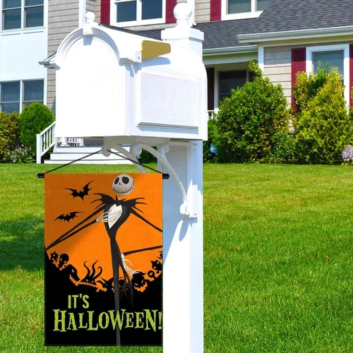 Miniatura 6 de Sunwer Bandera de jardín de Halloween para decoración de fiesta al aire libre, patio delantero, suministro de decoración de patio, 12.5 x 18 pulgadas