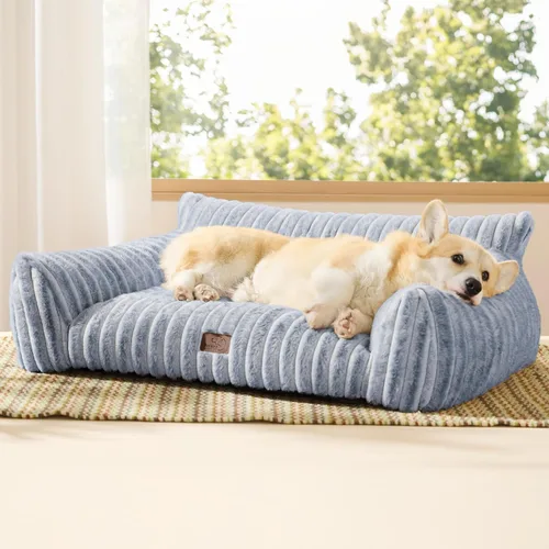 Miniatura 20 de Bedsure ComfyFleece Lindo sofá para gatos para mascotas, camas esponjosas para gatos con forro polar de pana suave de alta calidad, camas esponjosas