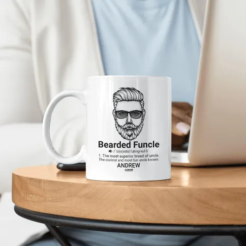 Miniatura 3 de CUBICER Tazas de café personalizadas con frases divertidas, vasos de hongos barbudos, nombre personalizado, tío de cerámica blanca, novedad, tazas