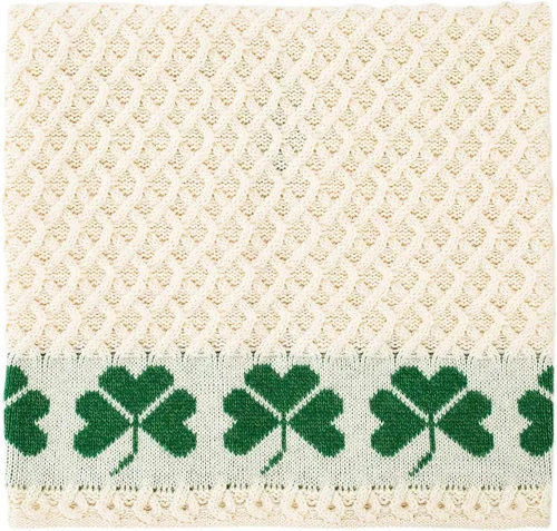 Miniatura 3 de SAOL Manta Aran de trébol irlandés, 100% lana merina, patrón de panal de abeja, natural, 40 x 60 pulgadas, 39.4 in x 59.1 in