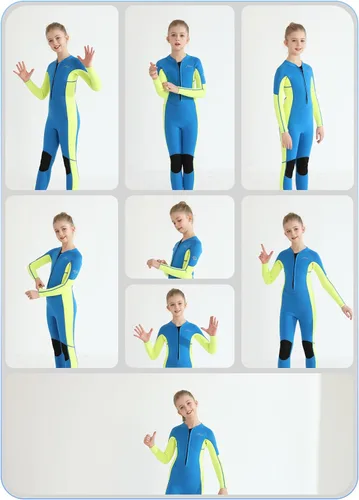 Miniatura 6 de Hevto Traje de neopreno para niños y niñas, jóvenes, 3/2 mm, trajes completos de neopreno para aguas frías, para natación, surf, buceo