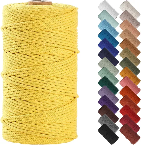 Miniatura 60 de NOANTA - Cuerda de macramé color beige natural, 1/8 pulgadas (3 mm) x 109 yardas (100 metros), cuerda de algodón colorido para colgar en la pared