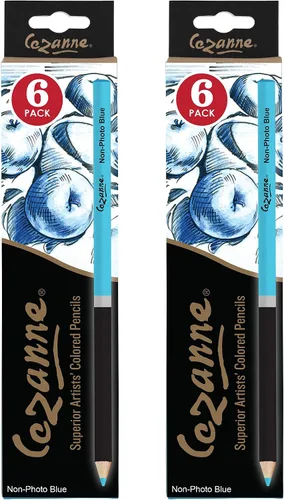 Miniatura 9 de Creative Mark Cezanne - Lápices de colores de alta calidad, sin foto, color azul, paquete de 6, lápices de dibujo altamente pigmentados, lápices