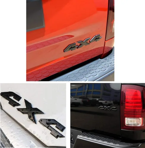 Miniatura 6 de Adhesivo de emblema de 8.8 pulgadas, 4 x 4, 1 unidad, color negro mate, calcomanía cromada de repuesto para Dodge Ram 1500 2500 3500, Jeep Grand