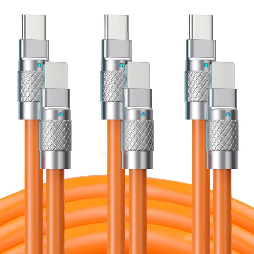 Miniatura 11 de Statik TsumoCharge - Cable USB C a USB C de 100 W de carga rápida, silicona resistente e irrompible, soporta transferencia de datos cable tipo C a