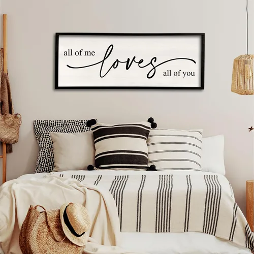 Miniatura 12 de Letrero de decoración de pared con texto en inglés «Give It To God And Go To Sleep», 32 x 12 pulgadas, para dormitorio principal sobre la cama