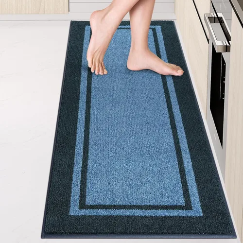 Miniatura 8 de anllugs Alfombras de cocina de 24 x 36 pulgadas, antideslizantes, lavables a máquina, tapetes absorbentes y cómodos para cocina, fregadero, Beige