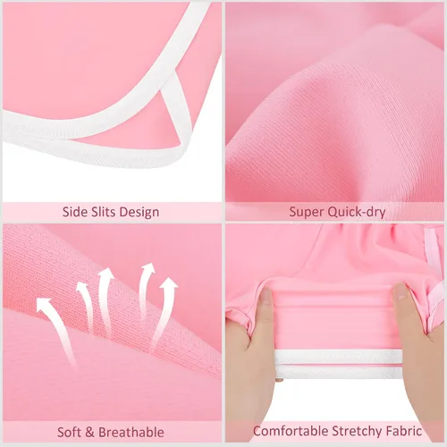 Miniatura 4 de Resinta Paquete de 5 pantalones cortos deportivos para niñas, pantalones cortos de fútbol para niños, de secado rápido, pantalones cortos