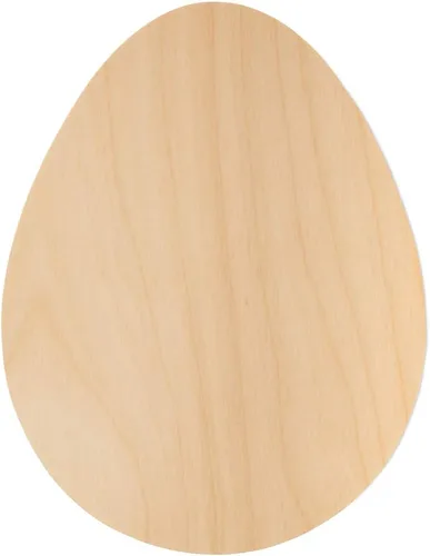 Huevos de Pascua de madera recortados 7 x 5.5 x 1/8 pulgadas, paquete de 5 recortes en forma de huevo de madera sin terminar, madera de abedul,