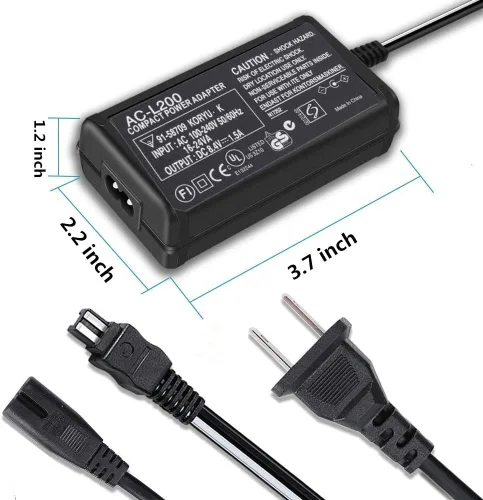 Miniatura 3 de Cargador adaptador de corriente alterna AC-L200 para videocámara Sony Handycam DCR-SX, DCR-SR, DCR-HC, DCR-PC, DCR-DVD, DCR-IP, HDR-CX, HDR-XR
