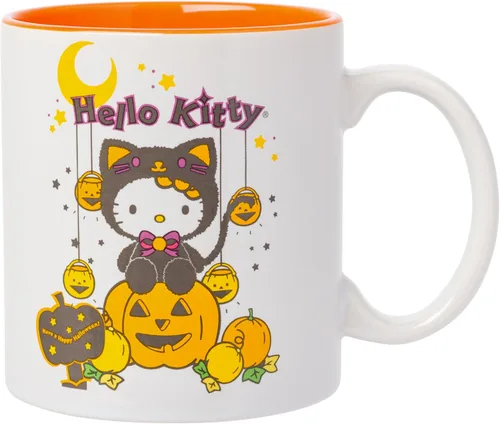 Miniatura 26 de Silver Buffalo Sanrio Hello Kitty - Taza de cerámica con lunares rojos y blancos, 20 onzas Hello Kitty lunares rojos y blancos