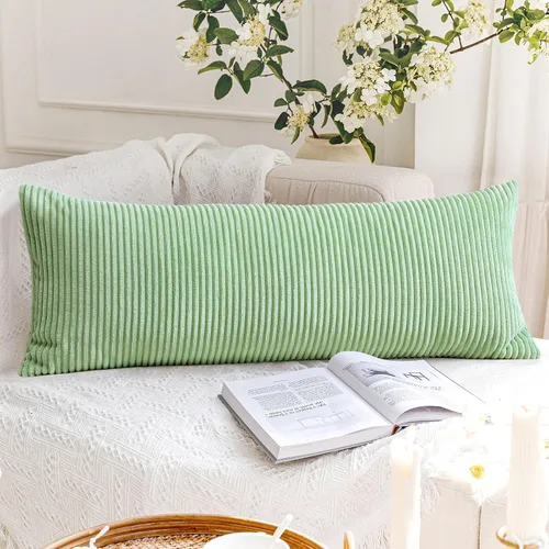 Miniatura 73 de Artscope Fundas de Almohada de Pana a Rayas Acogedoras Súper Suaves Decorativas Cuadradas Fundas de Cojín para Sofá Sillón Dormitorio Decoración