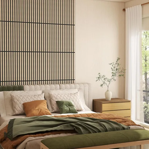 Miniatura 6 de Upick Paneles de pared acústicos plegables, paquete de 4 paneles de madera MDF de 48 x 12.6 pulgadas para pared, paneles de pared absorbentes