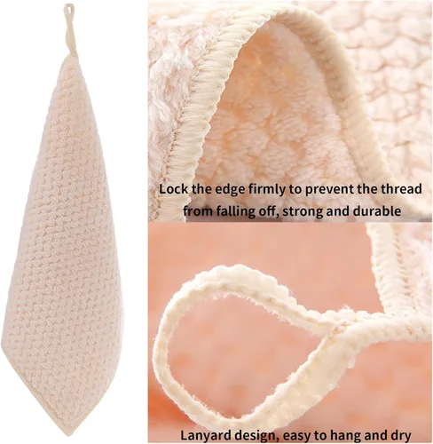 Miniatura 5 de Toallas pequeñas con lazo para colgar, toallas de mano para cocina y baño, superabsorbentes, suaves, lavables a máquina, toalla de secado rápido