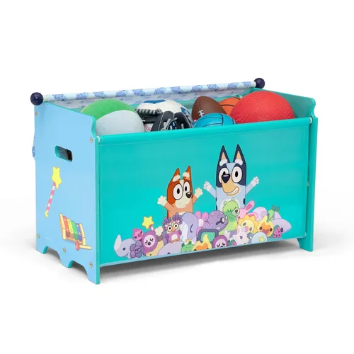 Miniatura 3 de Delta Children – Caja de juguetes Bluey con tapa de tela retráctil