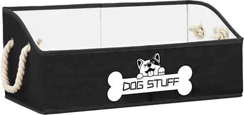 Caja de Juguetes para Perros de Tela Plegable y Contenedor de Almacenamiento con Asa - Organizador de Cesta Trapezoidal tipo Baúl para Juguetes de