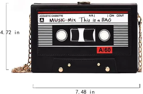 Miniatura 3 de Bolso cruzado retro con forma de radio para mujer, bolso cruzado de metal con diamantes de imitación