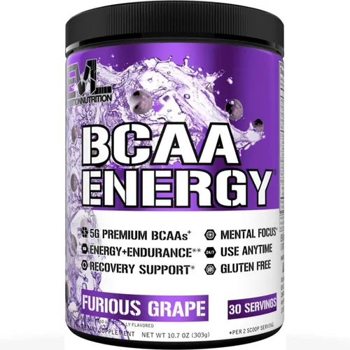 EVL BCAAs Polvo de Aminoácidos - Polvo de Energía BCAA Pre Entrenamiento para Recuperación Muscular, Crecimiento Delgado y Resistencia - Bebida de