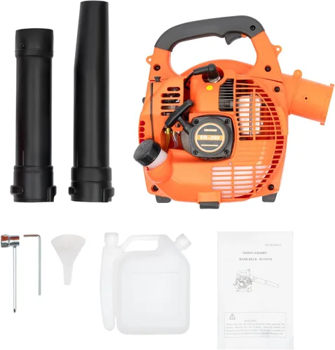 Soplador de hojas de gas de mano, soplador de 2 tiempos de 25.4 cc, soplador recargable con silenciador para jardín y césped, para soplar nieve,
