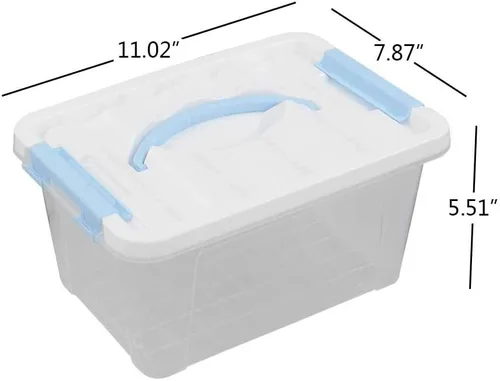 Miniatura 2 de Paquete de 6 cajas de almacenamiento con cierre transparente, contenedor de almacenamiento pequeño con asa