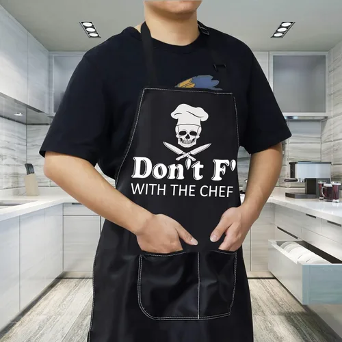 Miniatura 5 de WZMPA Divertido delantal de cocina ajustable para cocinar, regalos de chef Don't f' With The Chef Baking Grill Delantales para papá y hombres