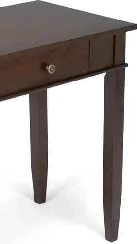 Miniatura 9 de SIMPLIHOME Carlton Desk - Escritorio de madera maciza de 42 pulgadas de ancho en marrón moreno, mesa de computadora de oficina en casa de transición