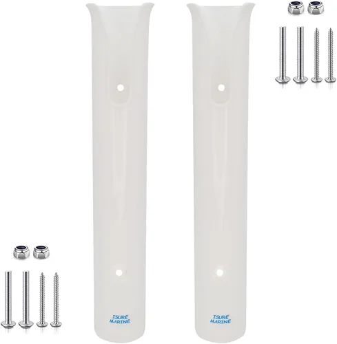Miniatura 6 de ISURE MARINE Soporte para caña de pescar con abrazadera de montaje en pared para barco, montaje lateral, portaherramientas, tubos de enlace