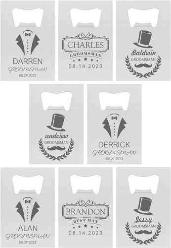 Miniatura 36 de Abrebotellas personalizados, tamaño de tarjeta de crédito, padrinos de boda, regalos para boda, despedida de soltero, abrebotellas de cerveza