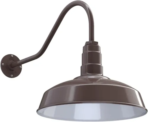 Miniatura 84 de Steel Lighting Co. Gardena - Luz de granero Montaje en pared al aire libre Cúpula de 16 pulgadas Cuello de cisne de 16 pulgadas Luz