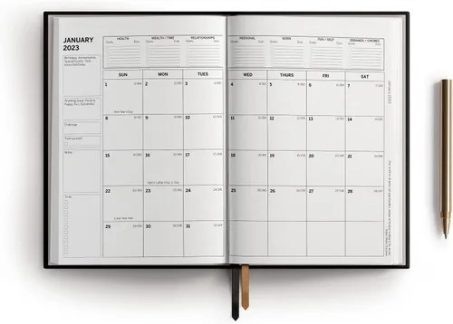 Miniatura 4 de Planificador diario 2026 – Agenda semanal y mensual de tapa dura 2026 para mantener un registro de tus objetivos, visión, sueños, éxito
