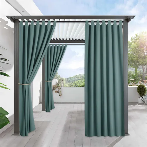 Miniatura 33 de RYB HOME - Cortinas opacas para interior y exterior, cortinas para patio o terraza, cortinas exteriores con pestaña Crema Beige