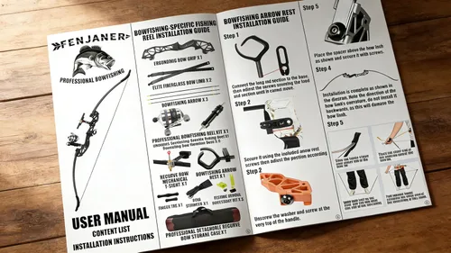 Miniatura 8 de Kit combinado de pesca de arco recurvo Takedown de 53 pulgadas, 30/40 libras solo para mano derecha arco de pesca con carrete de pesca y flechas